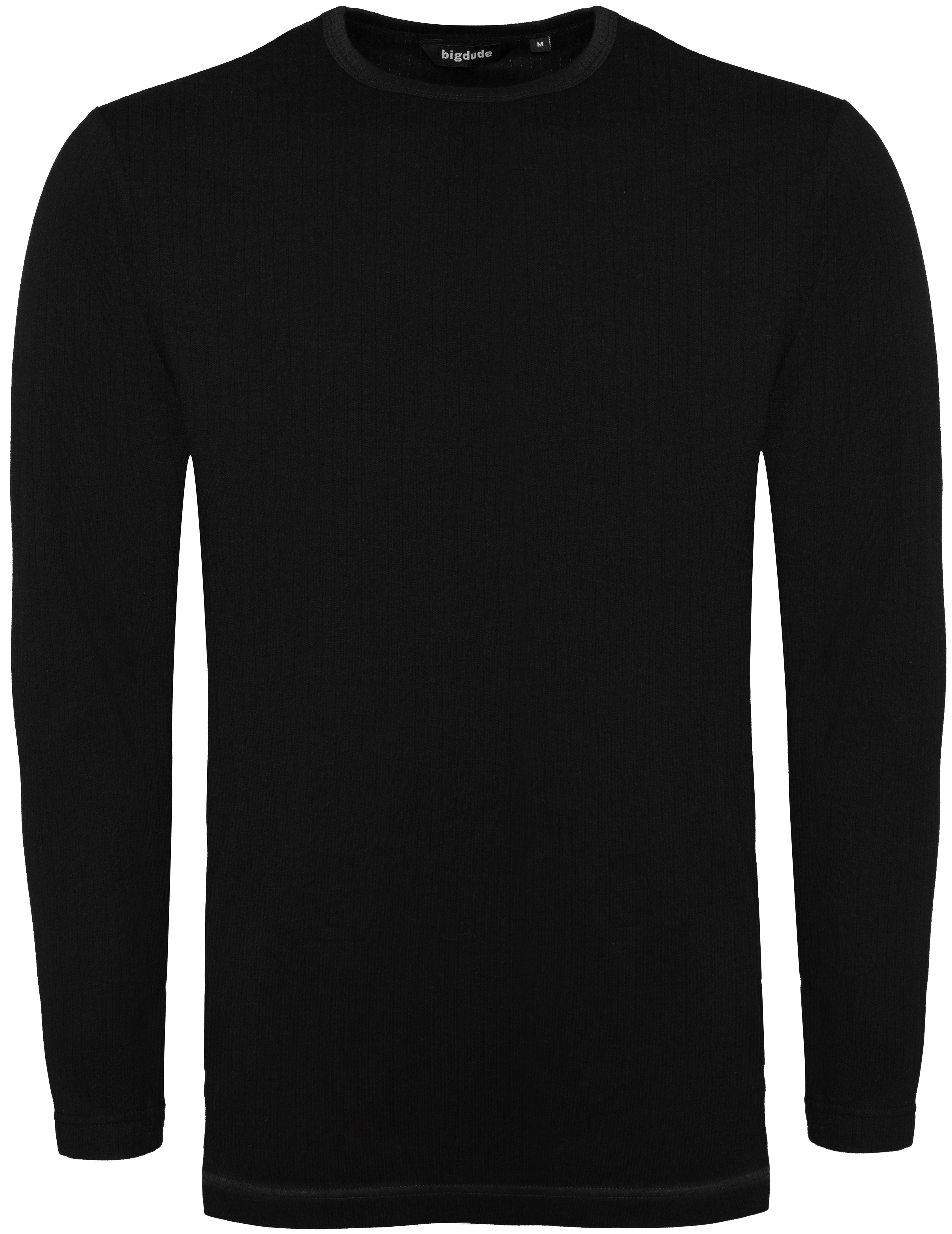 Bigdude Long Sleeve Thermal T-Shirt Black | BigDude